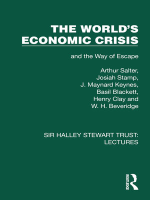 cover image of The World's Economic Crisis and the Way of Escape